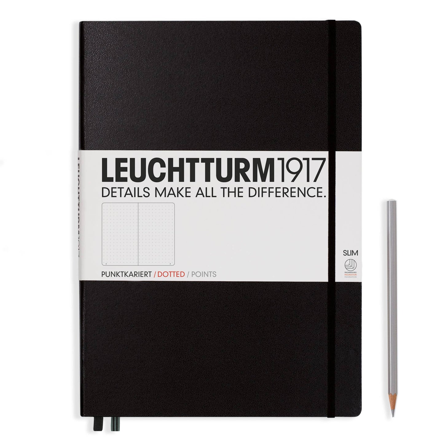 Notebooks - Master Slim (A4+) - 123 pages: Black / Dotted