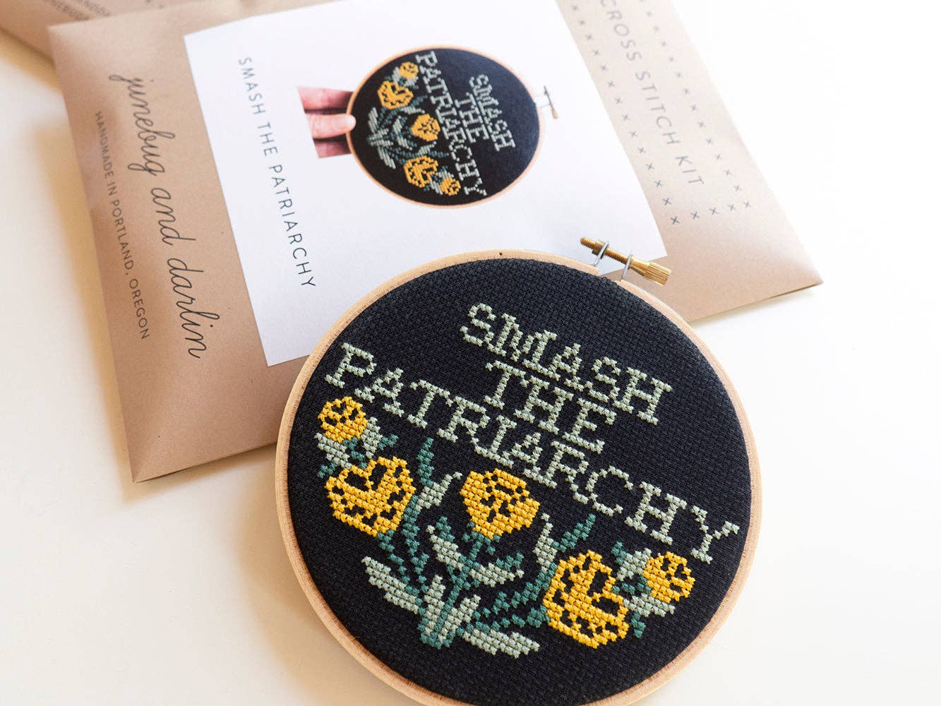 Smash the Patriarchy DIY Cross Stitch Kit