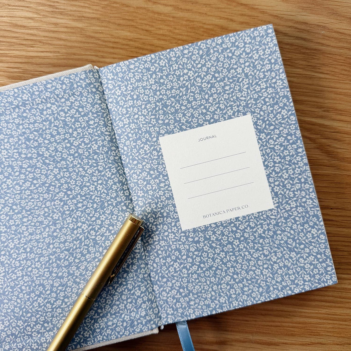 BLUE FLORA | MINI LINEN BOUND JOURNAL (Graph)