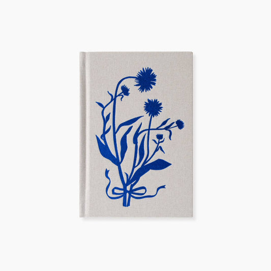 BLUE FLORA | MINI LINEN BOUND JOURNAL (Graph)