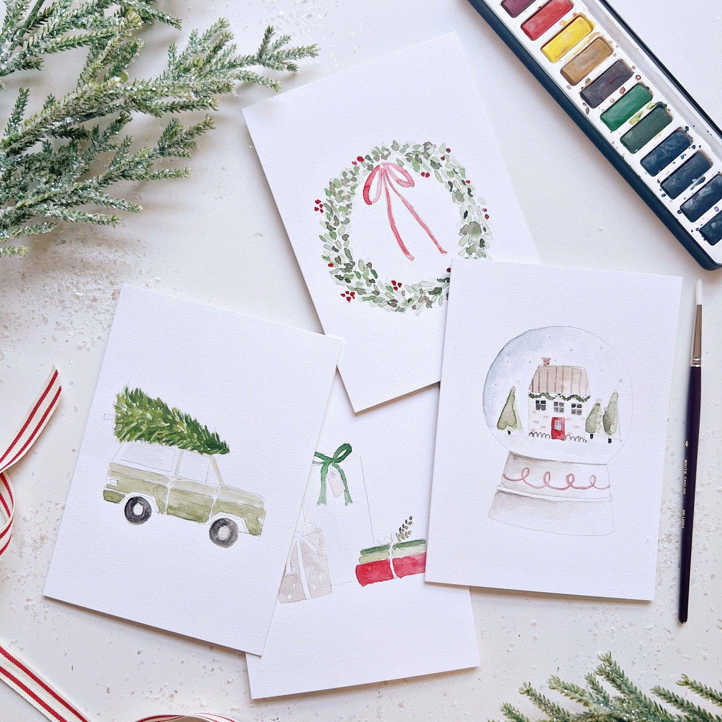 Emily Lex Christmas cheer paintable notecard