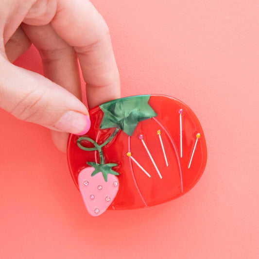 Tomato Pincushion French Barrette Hair Clip