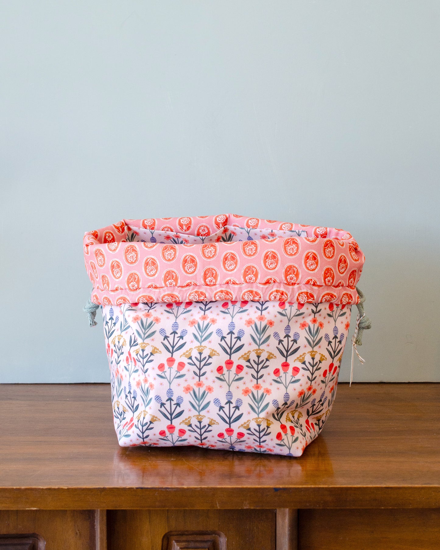 Gather Bag Drawstring Project Bag | Handmade Knitting & Sewing Project Bag, Bloom