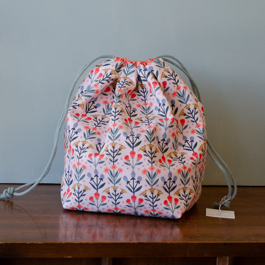 Gather Bag Drawstring Project Bag | Handmade Knitting & Sewing Project Bag, Bloom