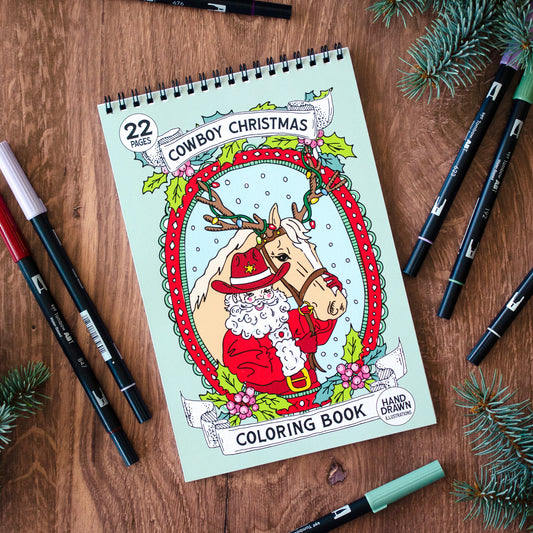 Antiquaria Cowboy Christmas Premium Coloring Book