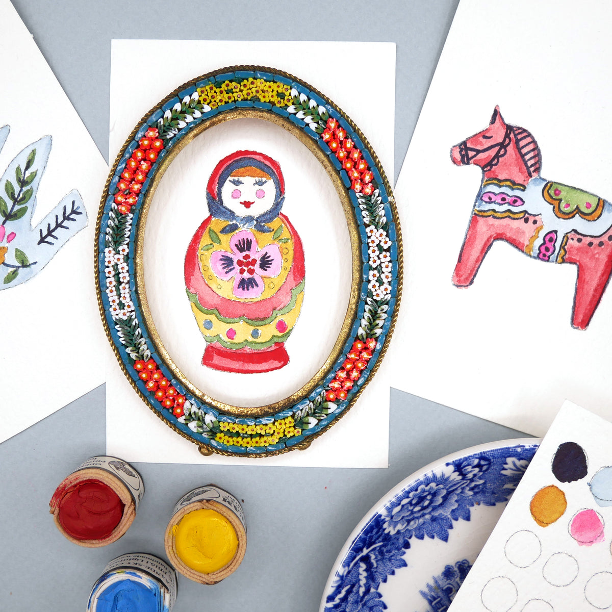 Antiquaria Mini Watercolor Kit: Scandinavian Folk
