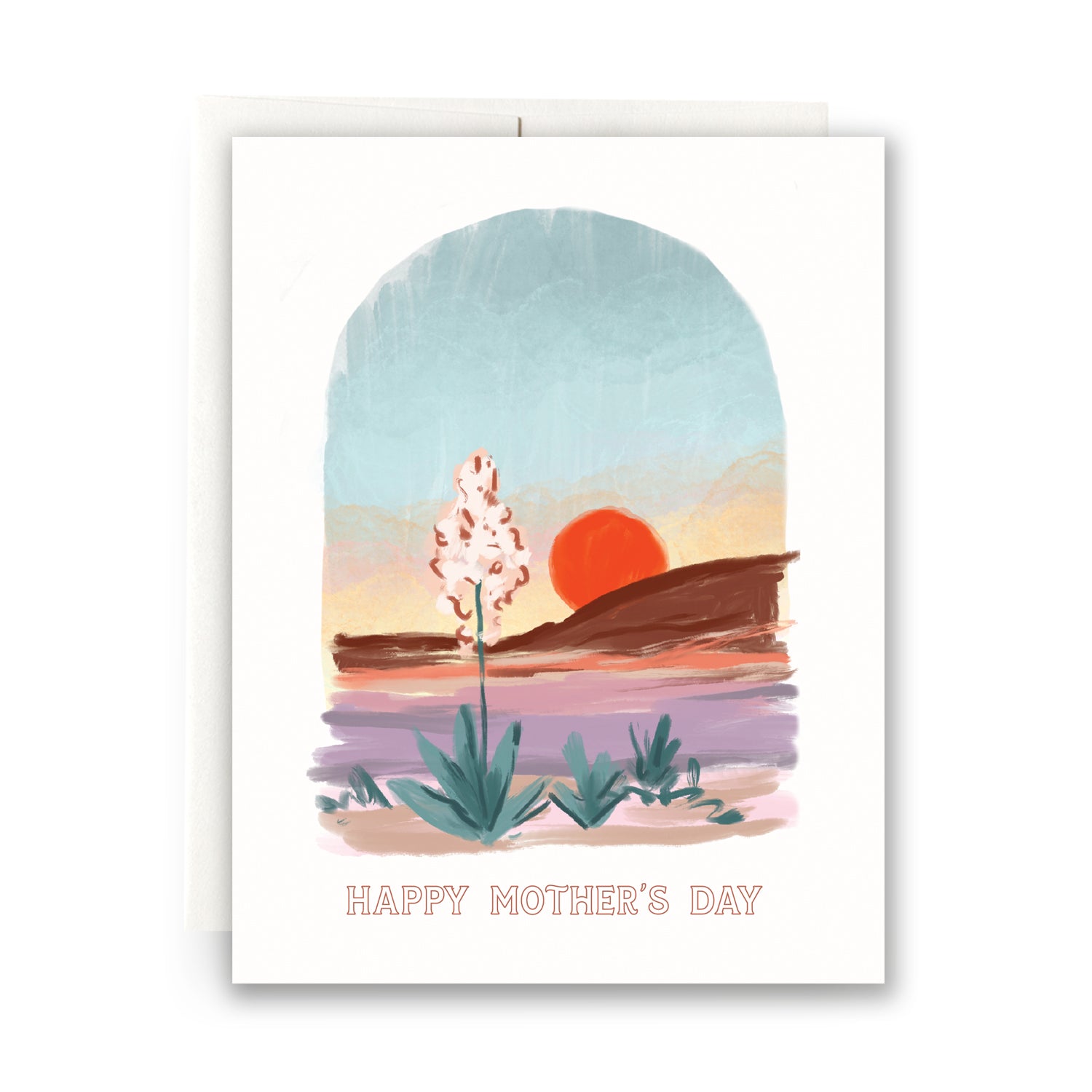 Desert Sunset Mother's Day card with scenic desert views, perfect for moms who appreciate the beauty of desert sunsets.