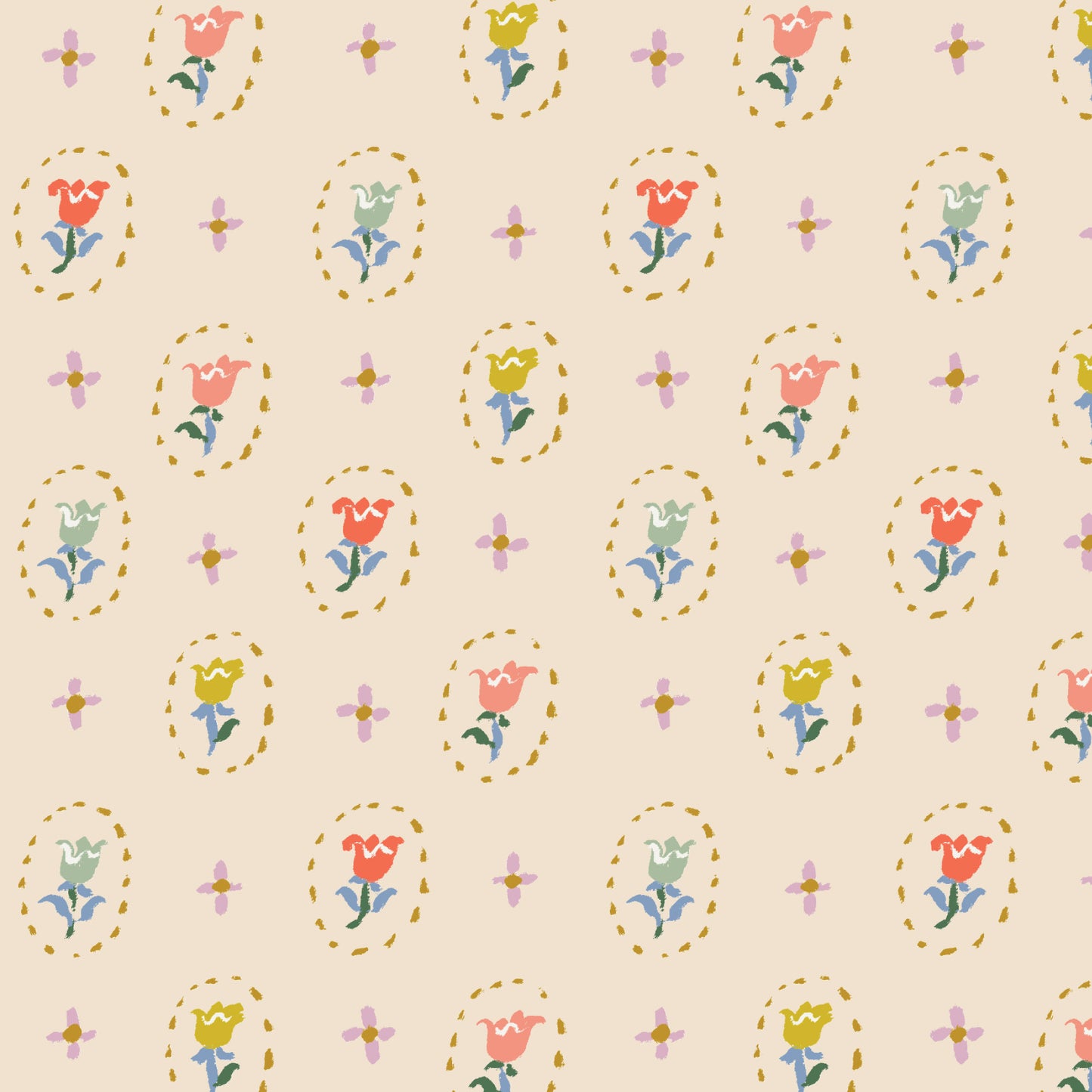 Cloud9 Tiny Tulips Quilting Cotton Fabric