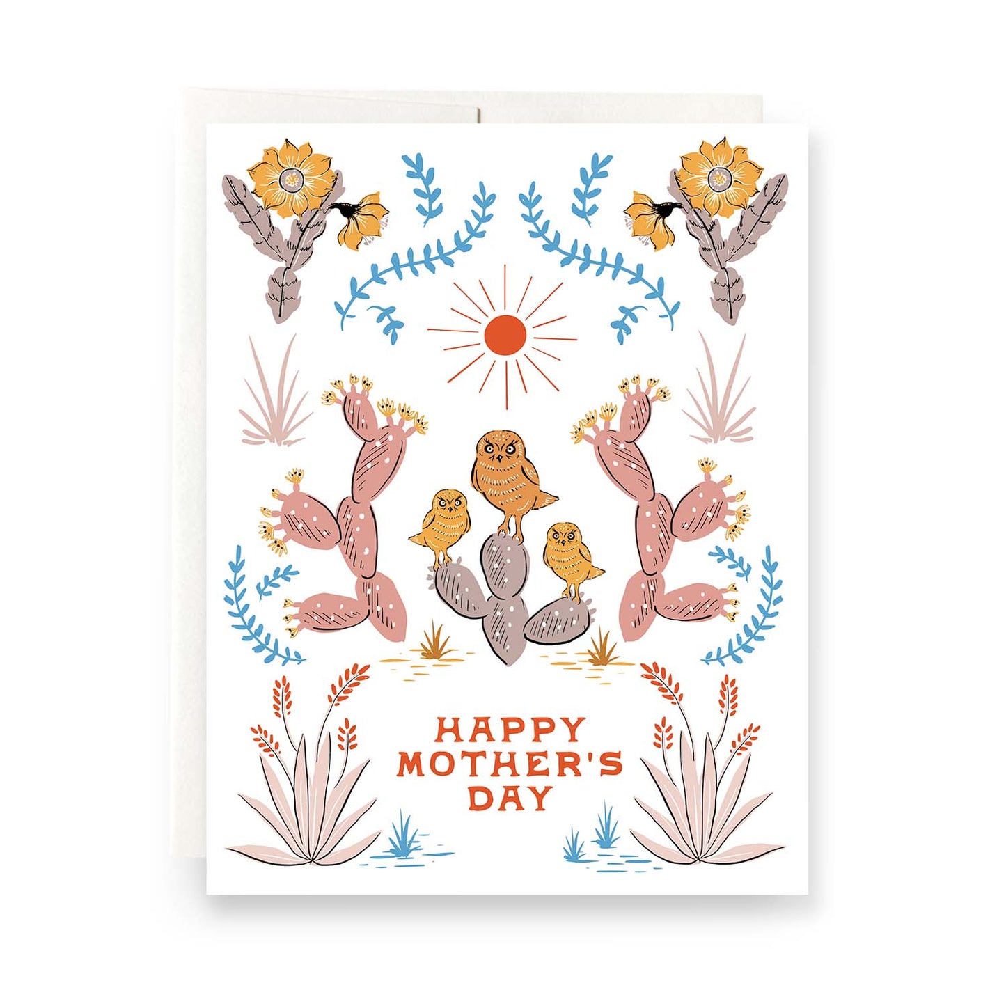 Desert Folk Mother's Day card with Southwestern-inspired patterns, perfect for celebrating moms who love desert motifs.