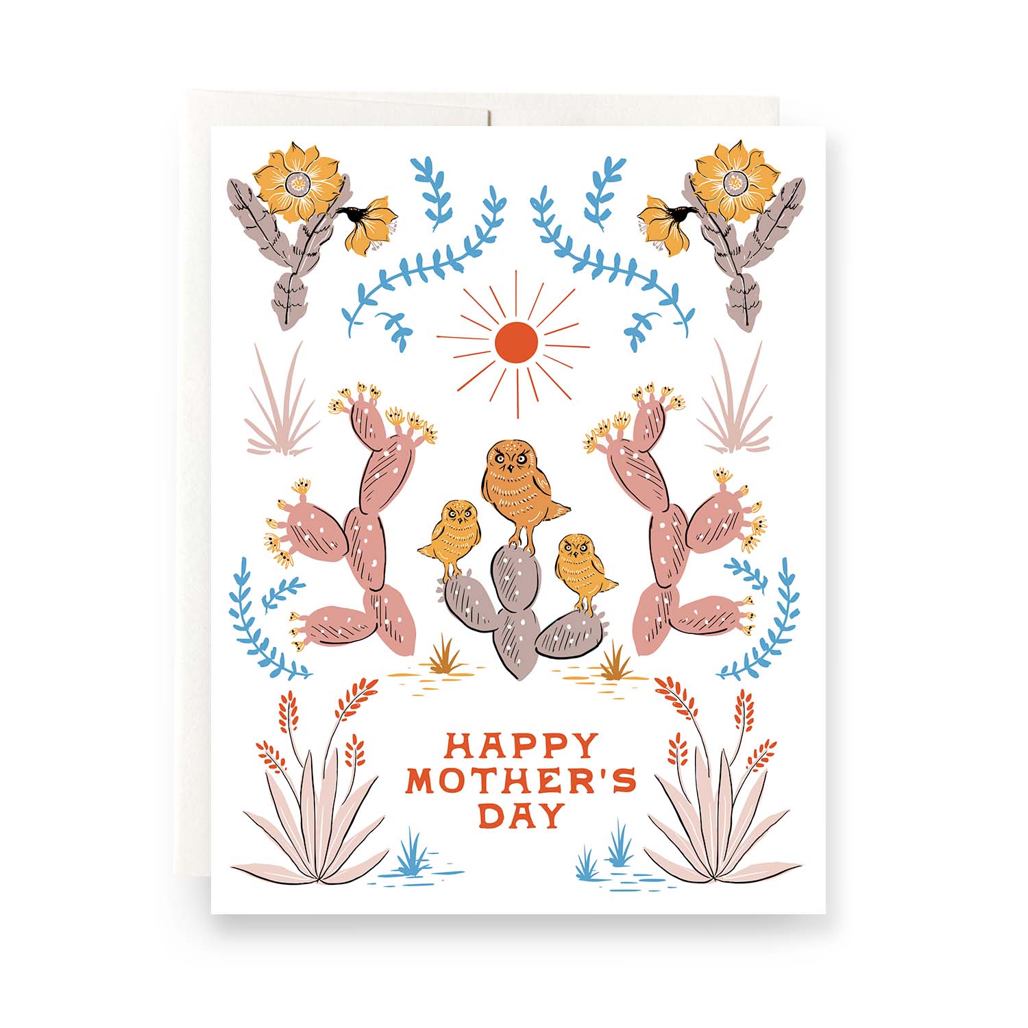 Desert Folk Mother's Day card with Southwestern-inspired patterns, perfect for celebrating moms who love desert motifs.