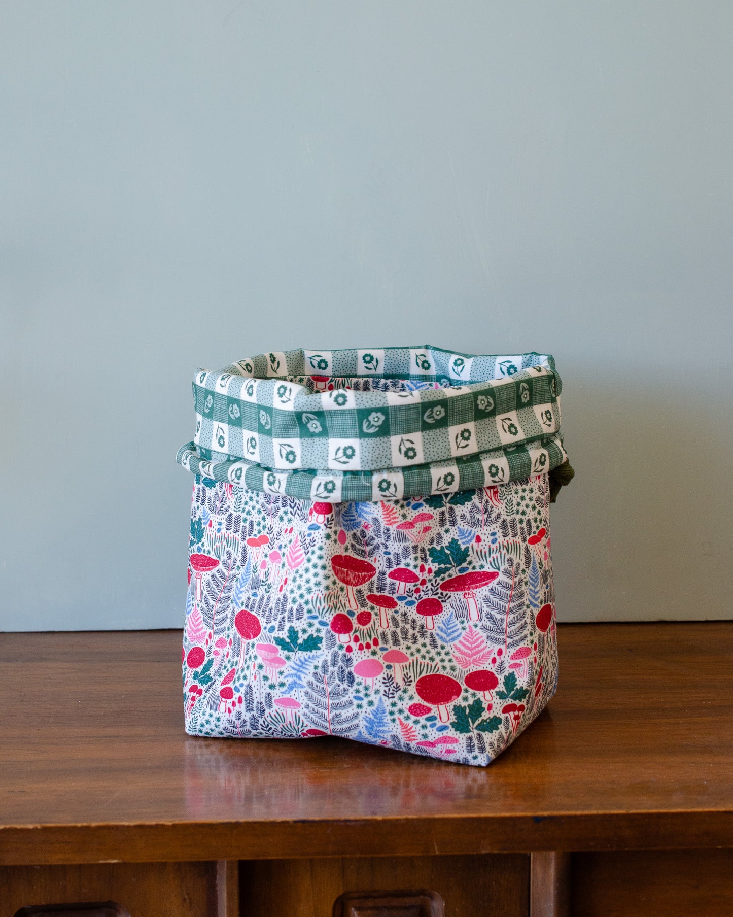 Gather Bag Drawstring Project Bag | Handmade Knitting & Sewing Project Bag, Forest Path