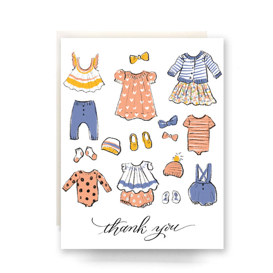 Baby Clothes Thank You Greeting Card