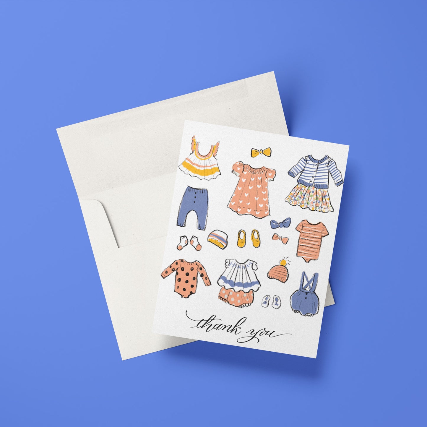 Baby Clothes Thank You Greeting Card