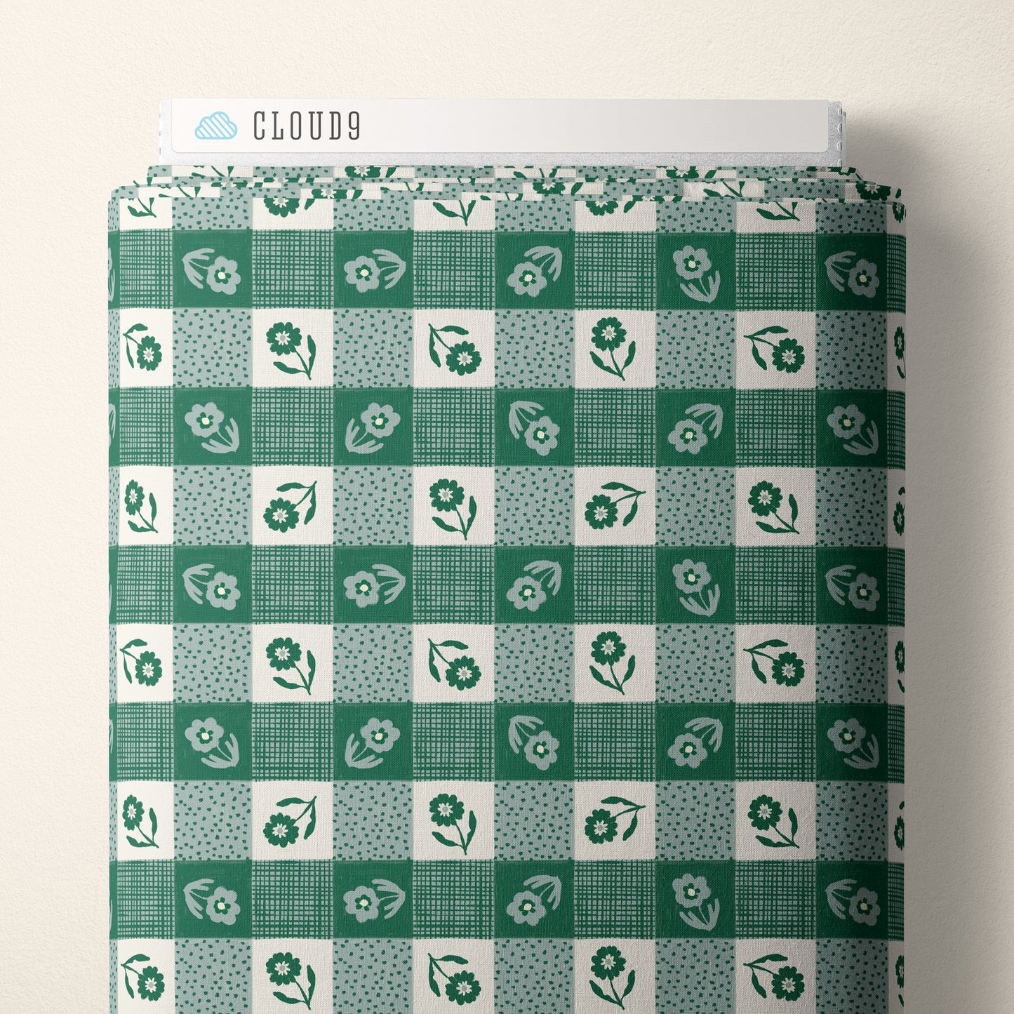 Cloud9 Gingham- Blue and Green- Quilting Cotton Fabric