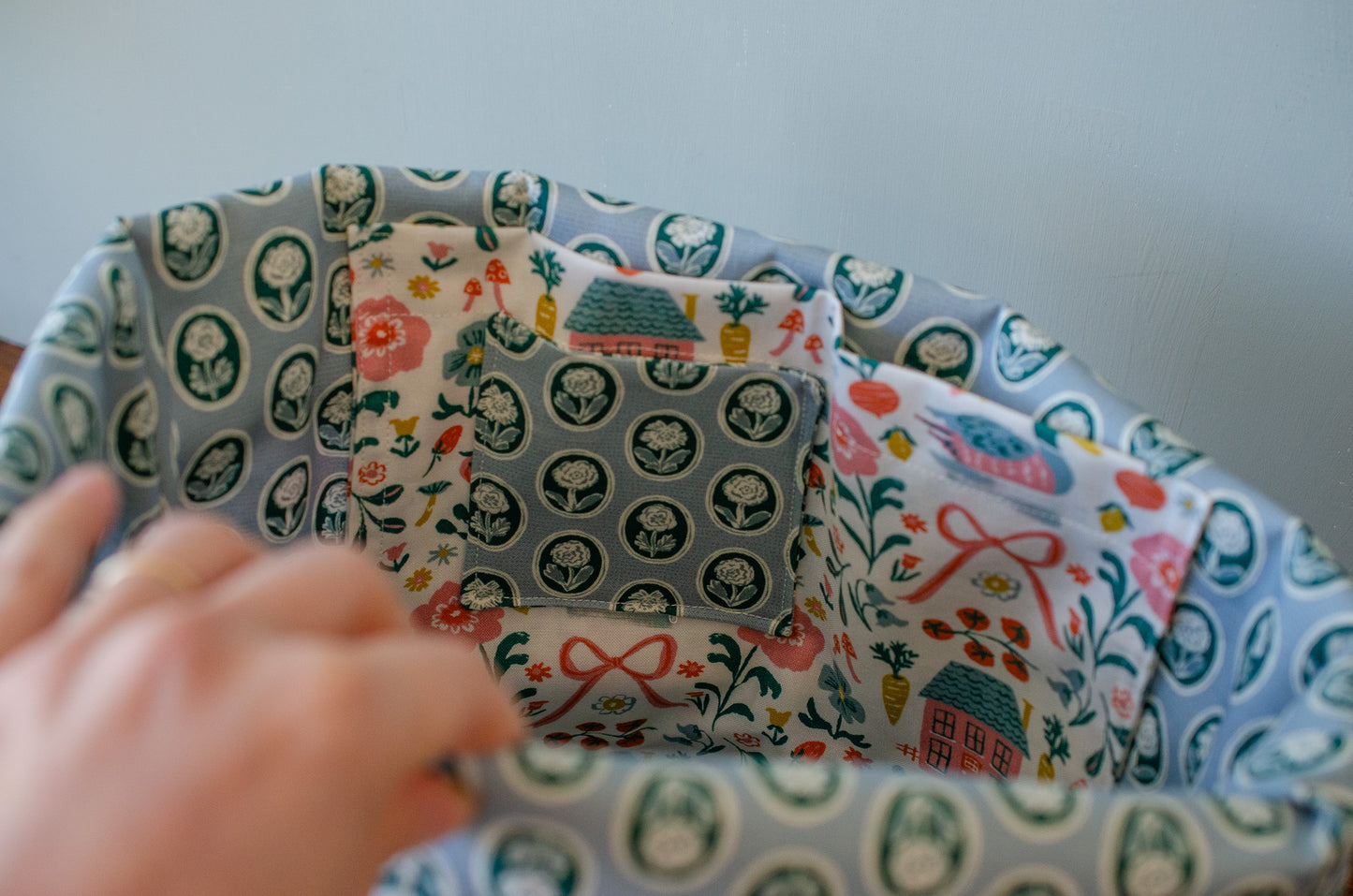 Gather Bag Drawstring Project Bag | Handmade Knitting & Sewing Project Bag, Homestead Ivory