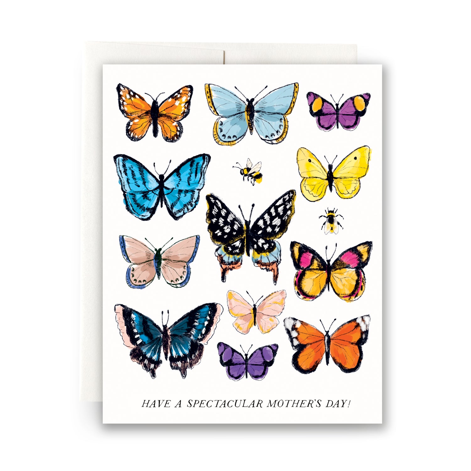 Butterfly Mother's Day card with colorful butterflies, perfect for celebrating moms with a love for nature