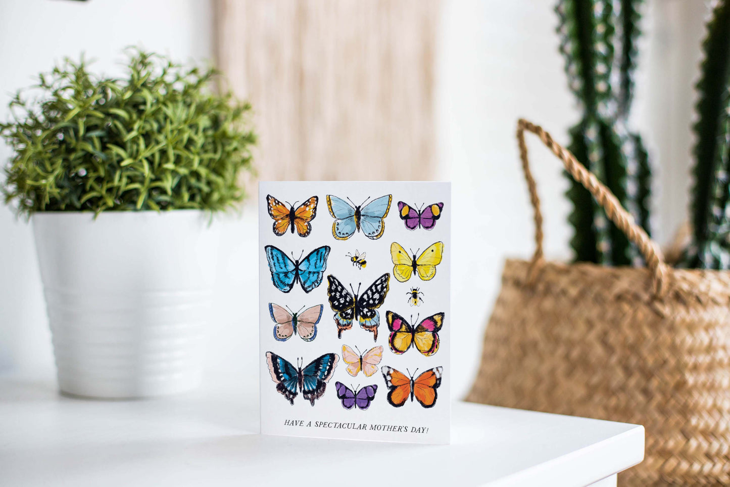 Butterfly Mother's Day card with colorful butterflies, perfect for celebrating moms with a love for nature