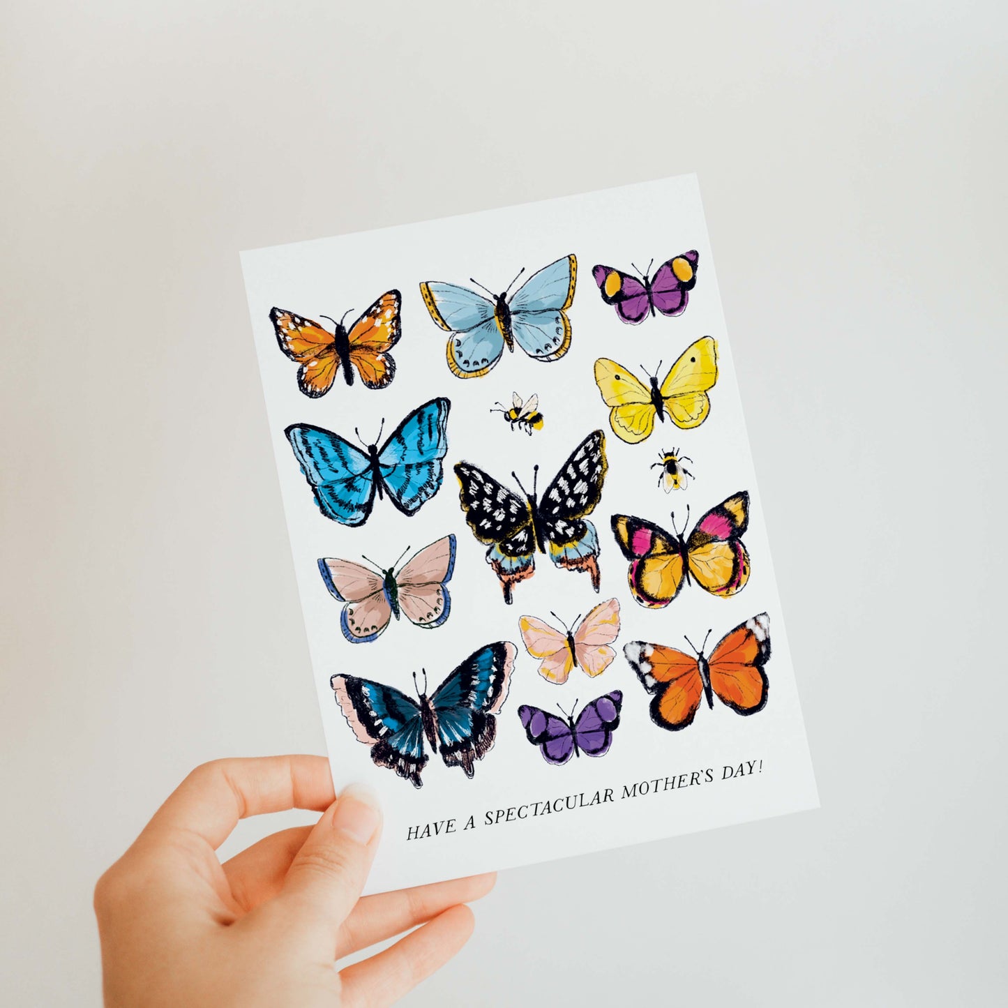 Butterfly Mother's Day card with colorful butterflies, perfect for celebrating moms with a love for nature