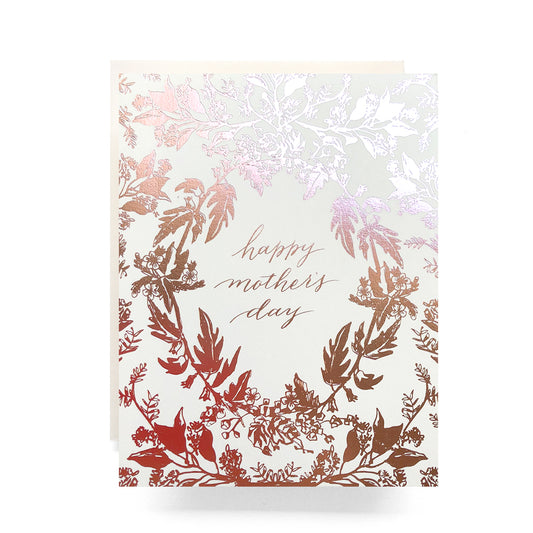 Rosegold Mother's Day card featuring a botanical rosegold pattern, perfect for honoring moms with a touch of elegance.