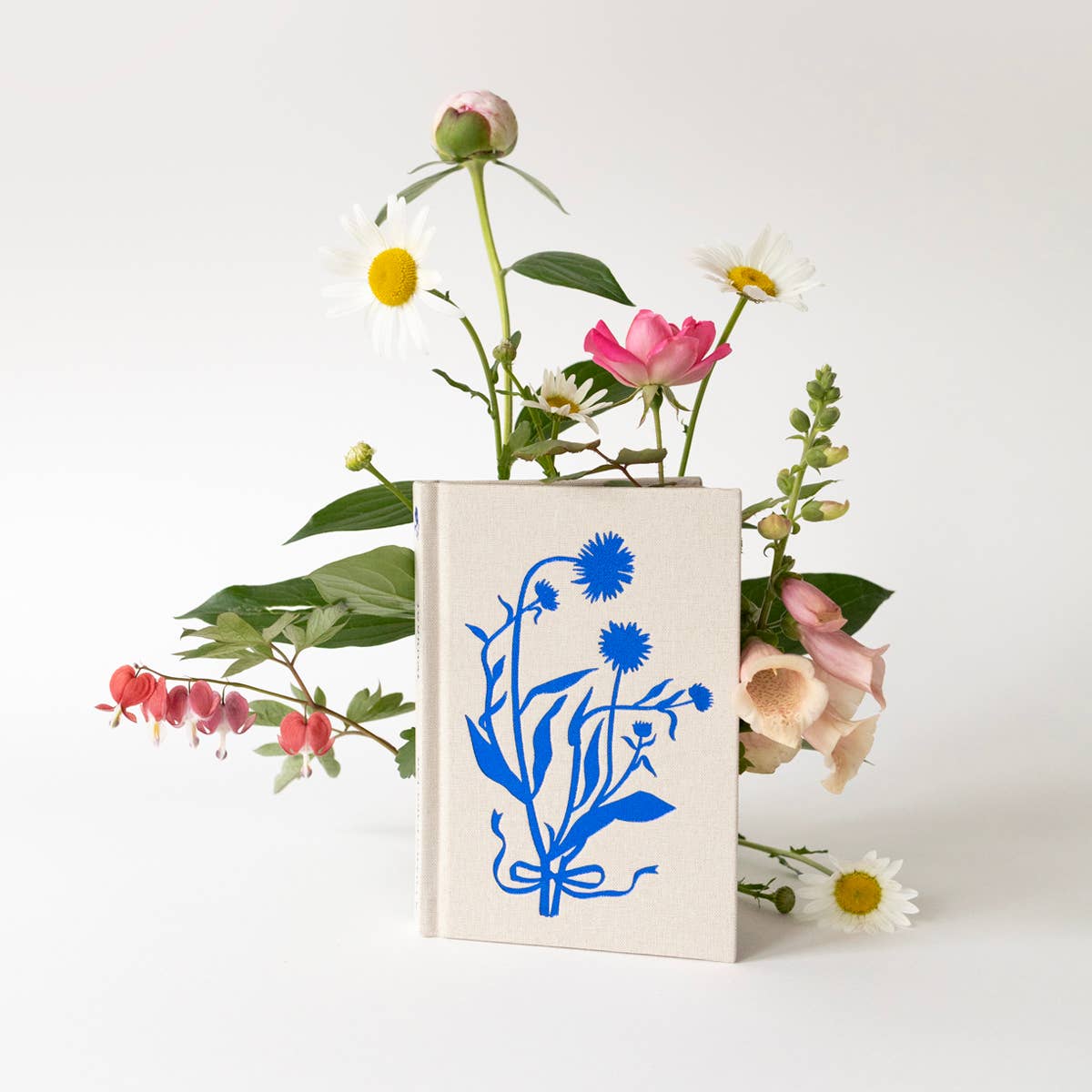 BLUE FLORA | MINI LINEN BOUND JOURNAL (Graph)