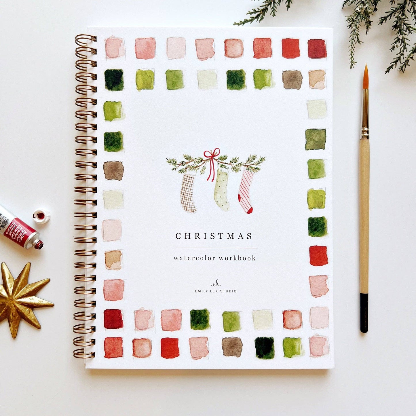 Emily Lex Christmas watercolor workbook