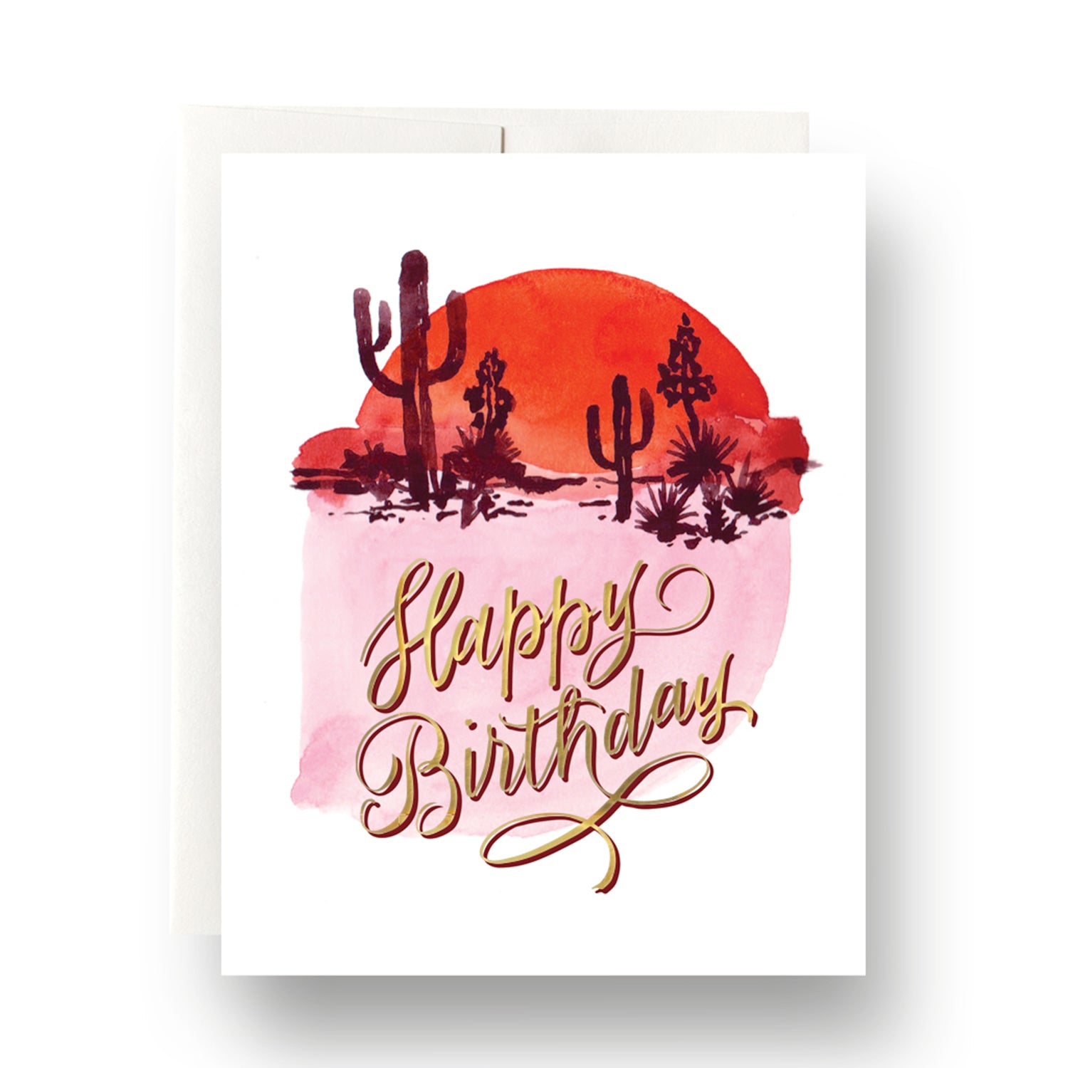 Whimsical abstract design with stylized cacti in shades of pink, perfect for a unique birthday celebration.