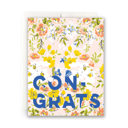 Amelia Congrats card with colorful flower design, ideal for celebrations and congratulations.