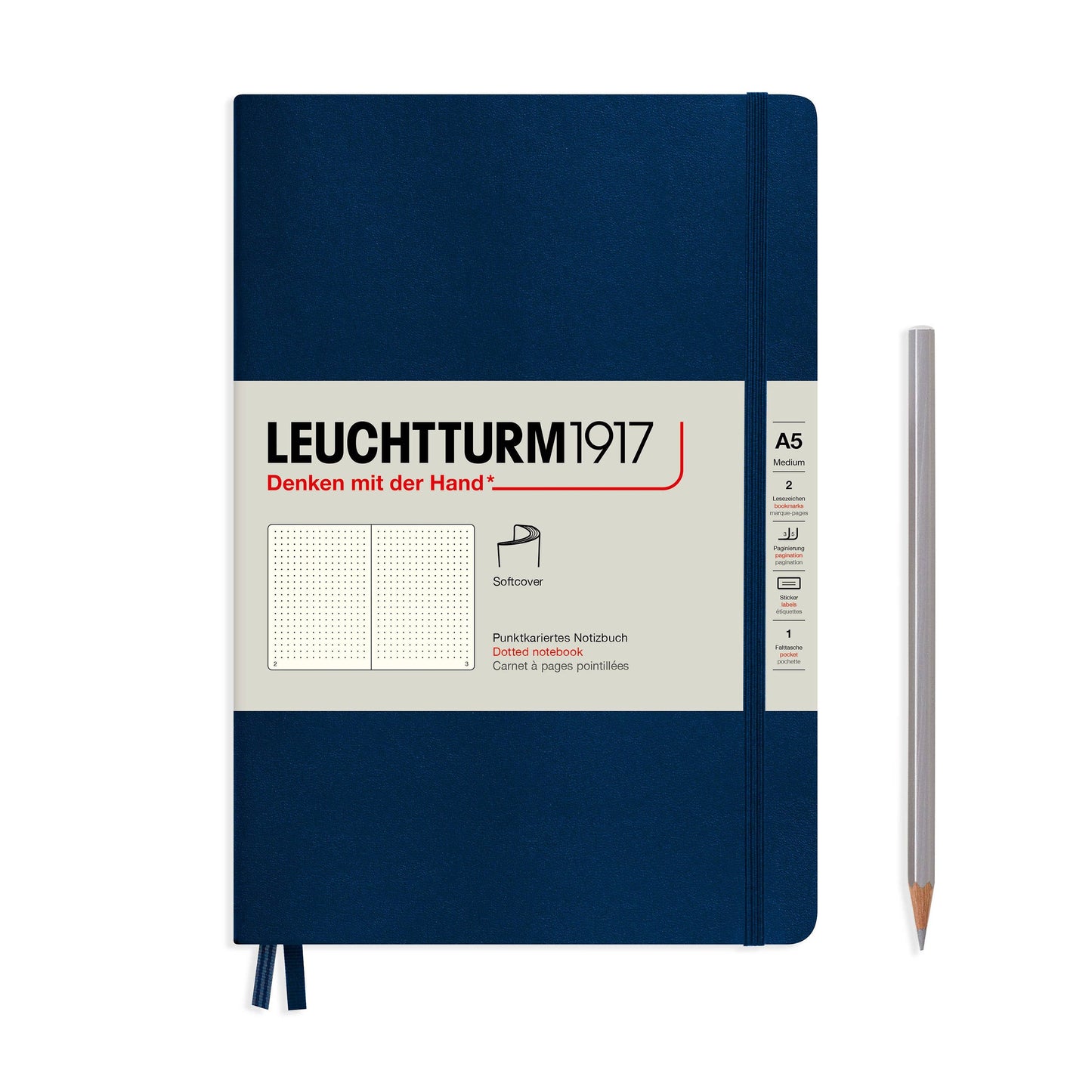 Notebooks - Medium (A5): Navy / Softcover / Dotted