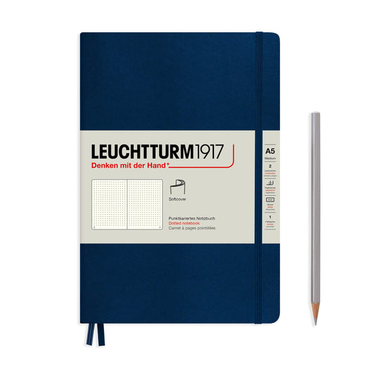 Notebooks - Medium (A5): Navy / Softcover / Dotted