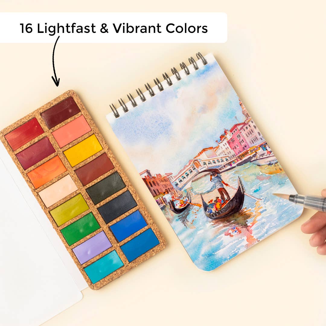 Spring Pans Set - 16 Watercolors | Ecofriendly | Lightfast