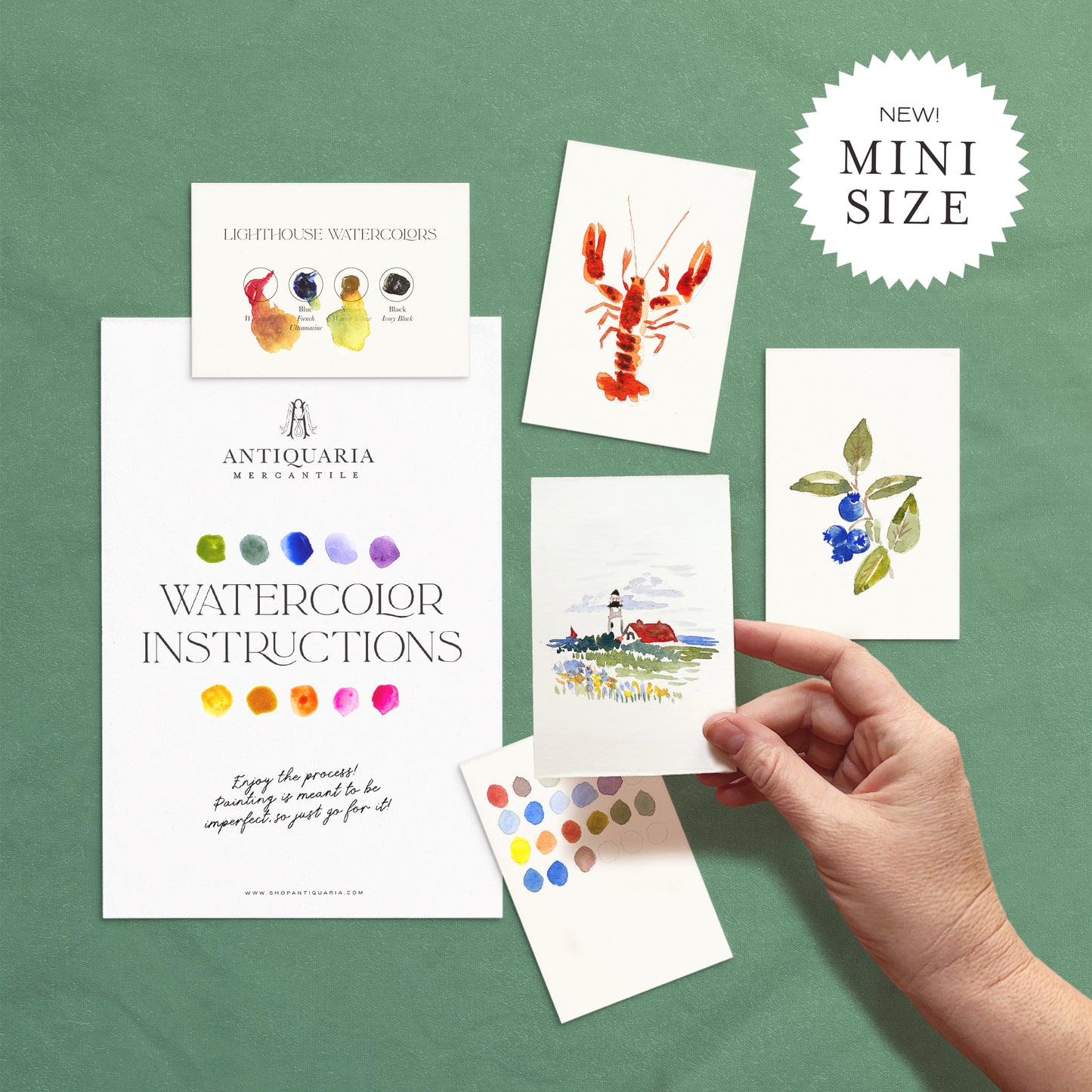 Antiquaria Mini Watercolor Painting Kit: Lighthouse