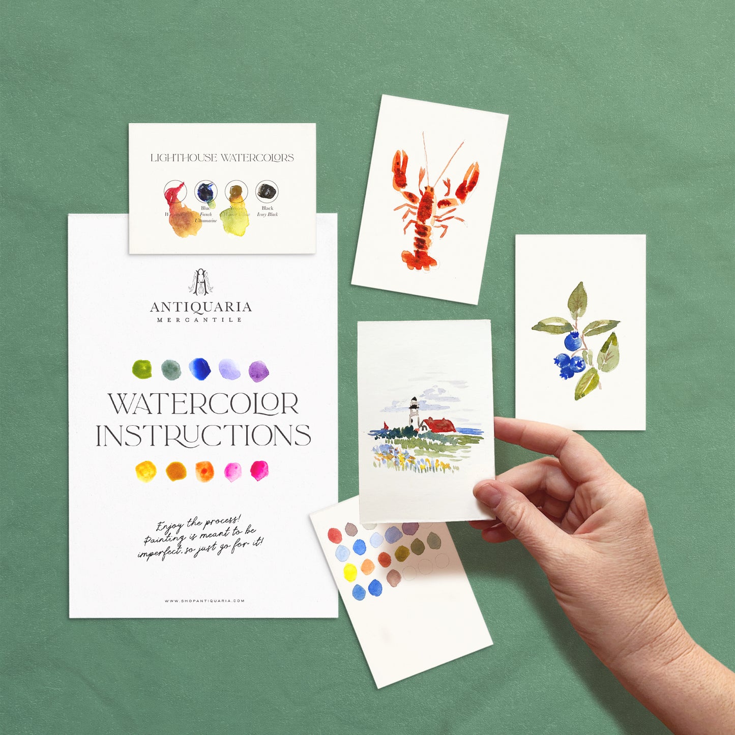 Antiquaria Mini Watercolor Painting Kit: Lighthouse