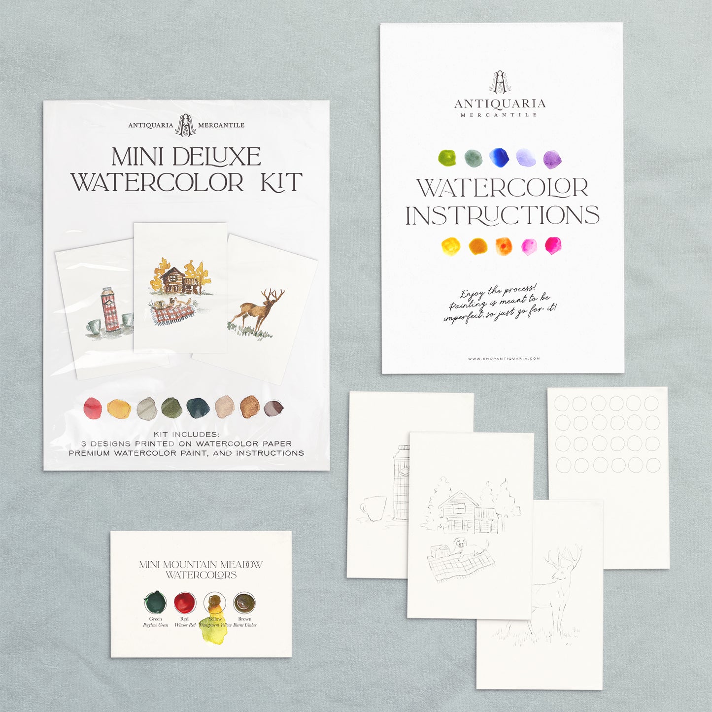 Antiquaria Mini Watercolor Kit: Mountain Cabin