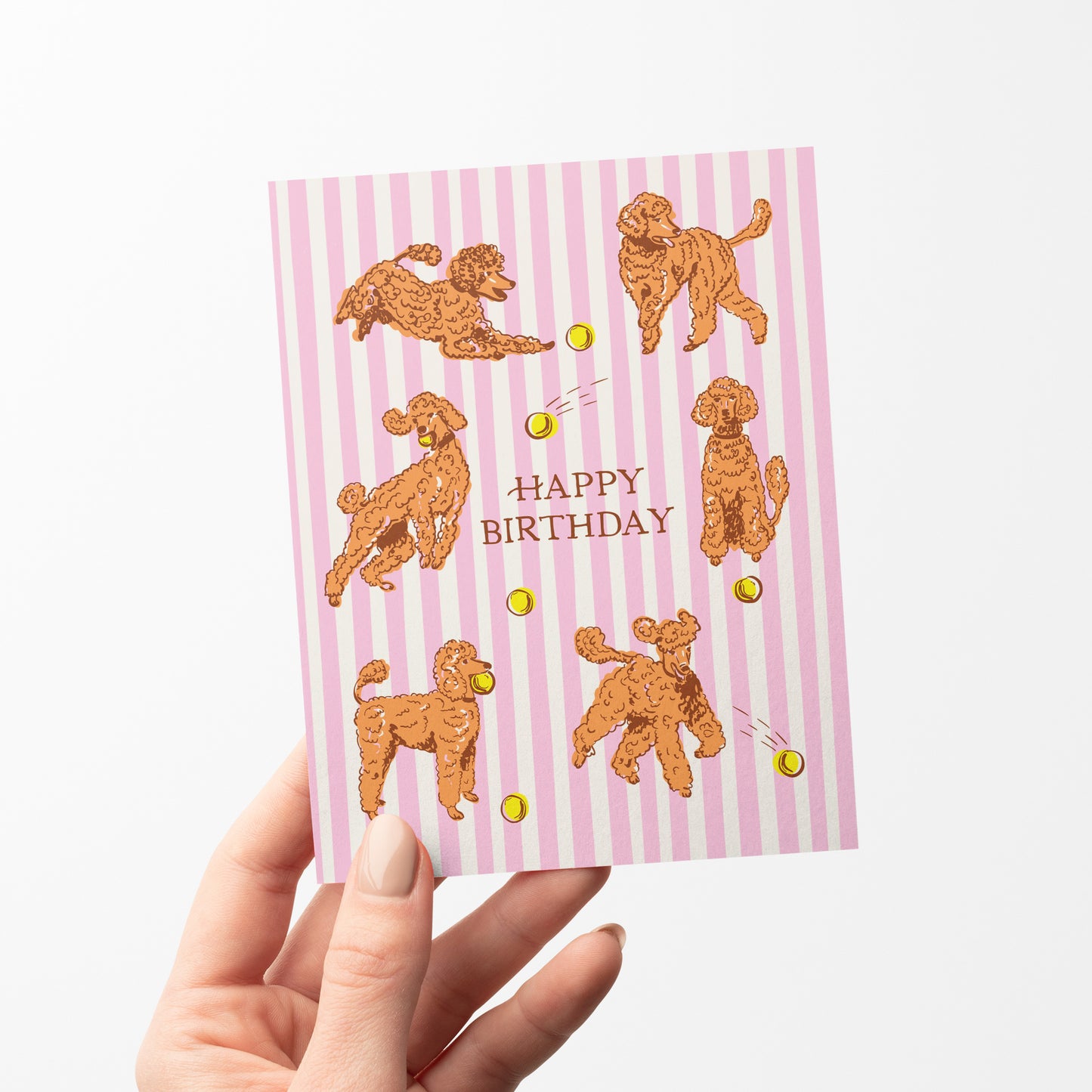 Birthday Poodles A2 Greeting Card