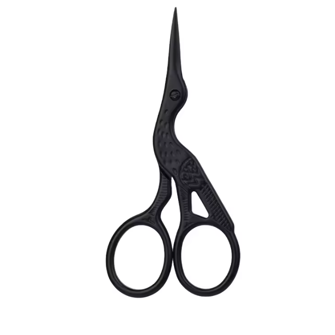 Crane Embroidery Scissors, Black