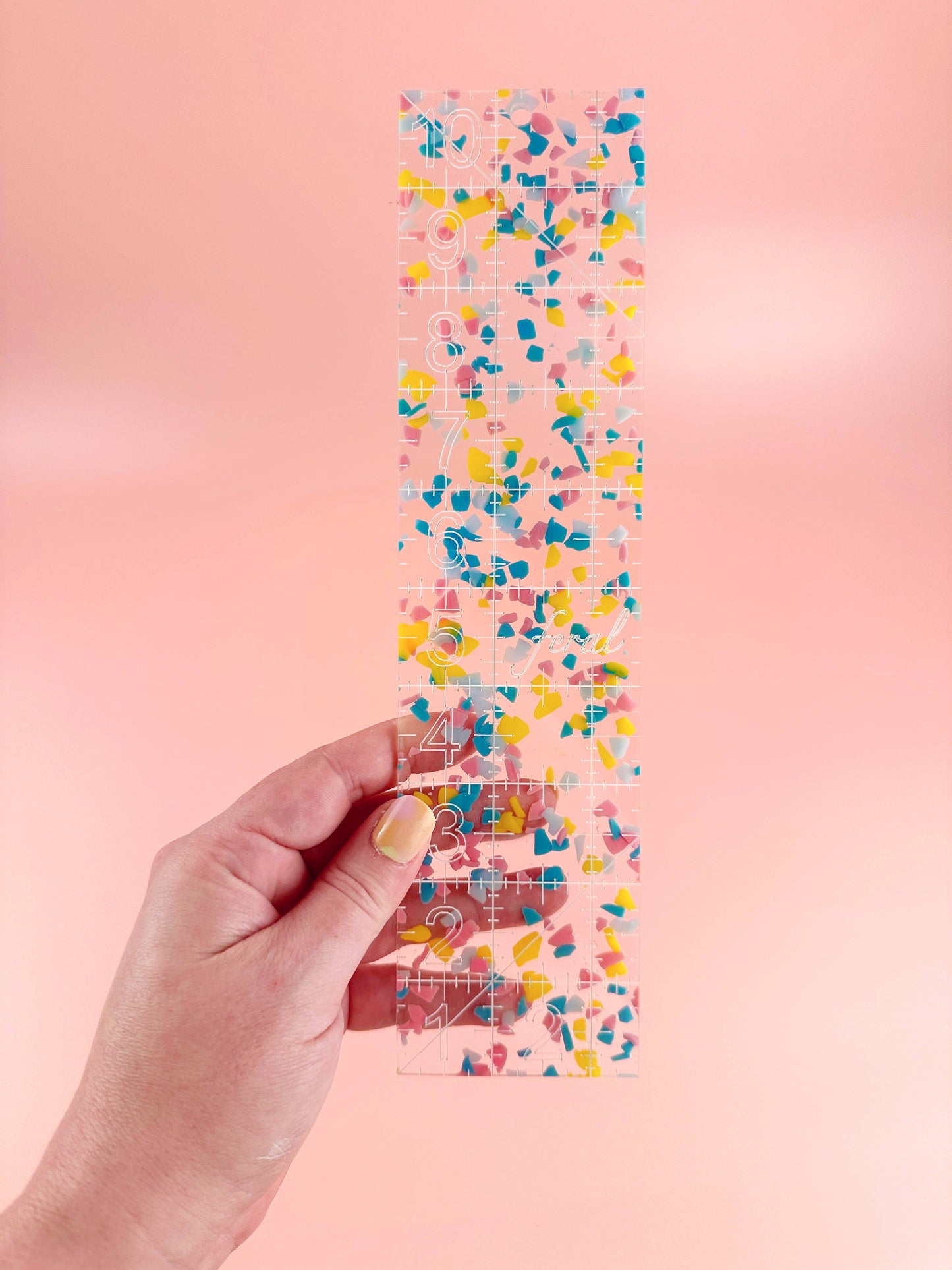 2.5 by 10 in quilting ruler: Confetti