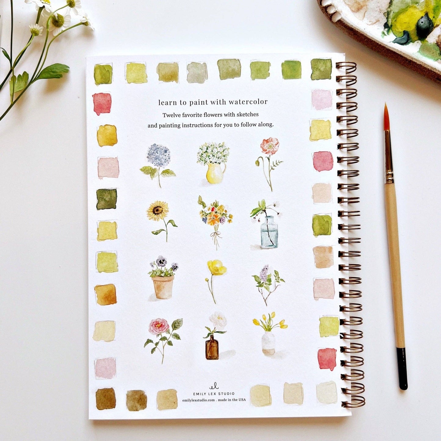 Emily Lex Flowers watercolor workbook