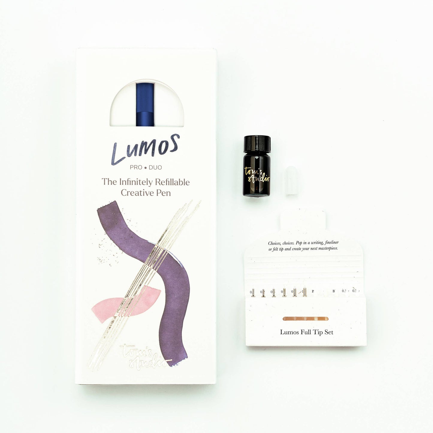 Lumos Pro - Refillable Multi-Tip Pen: Rose Gold / Single Tip