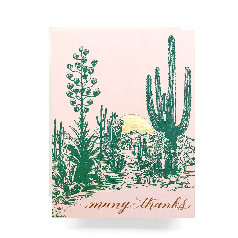 Cactus Sunset Thank You Greeting Card