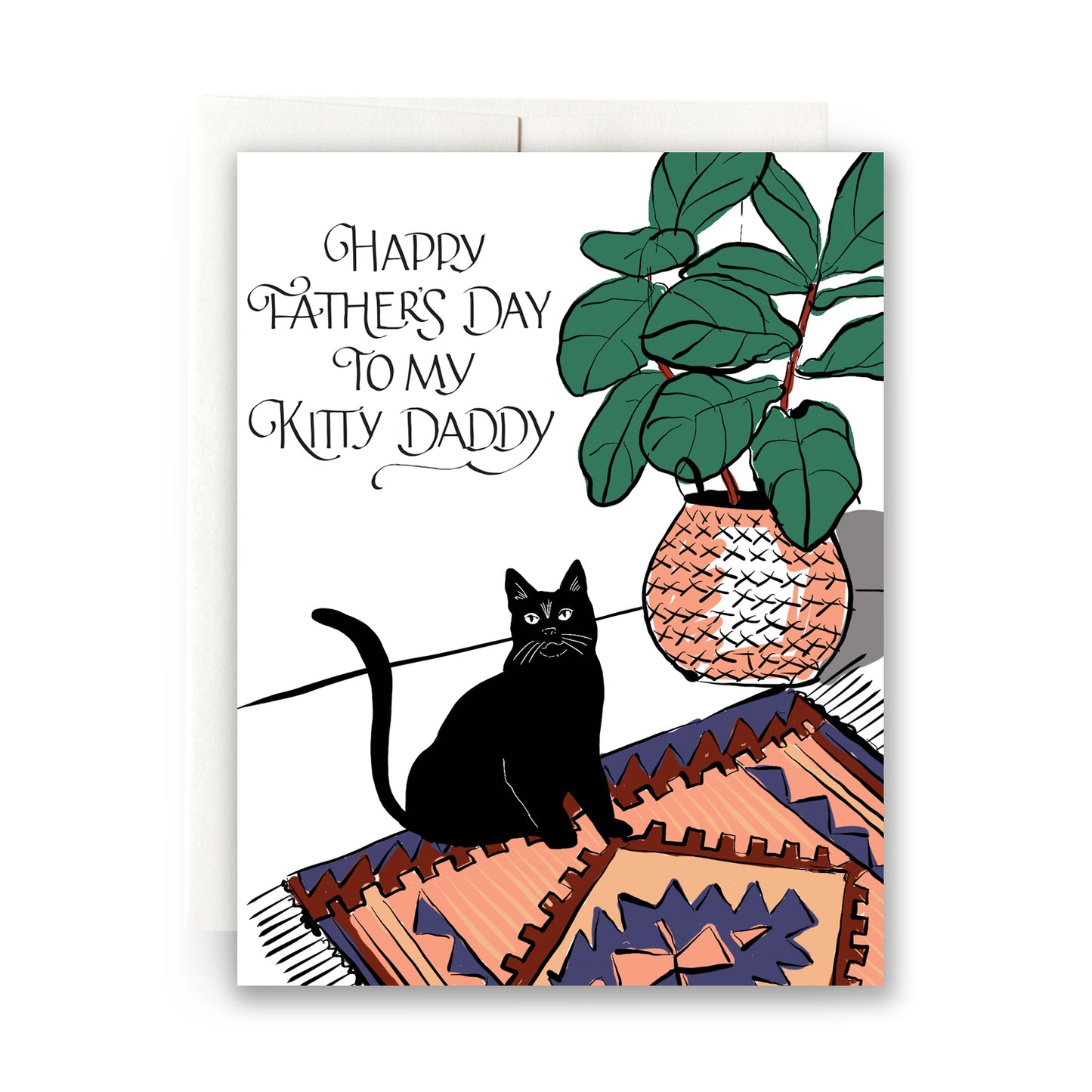 Kitty Daddy card with a cat theme, perfect for Father’s Day and celebrating dads who love their feline friends.