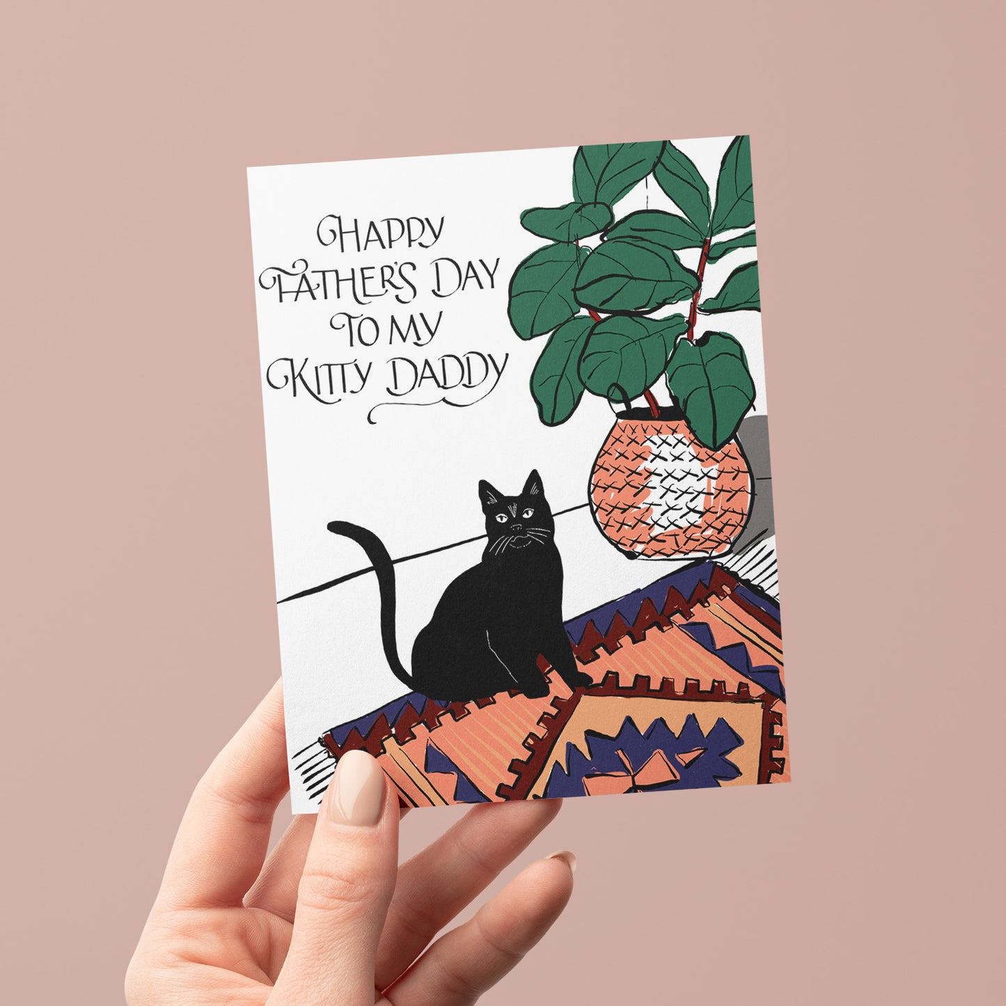 Kitty Daddy card with a cat theme, perfect for Father’s Day and celebrating dads who love their feline friends.