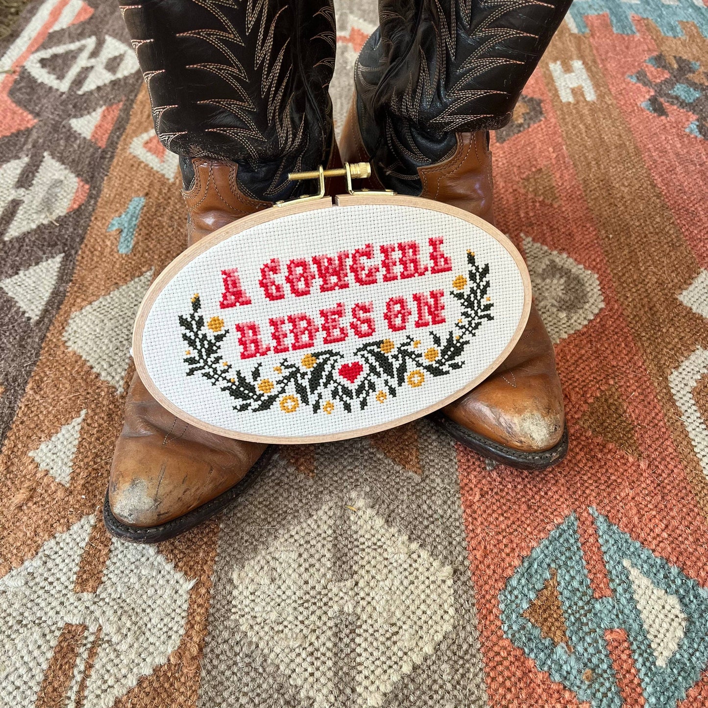 A Cowgirl Rides On DIY Cross Stitch Kit