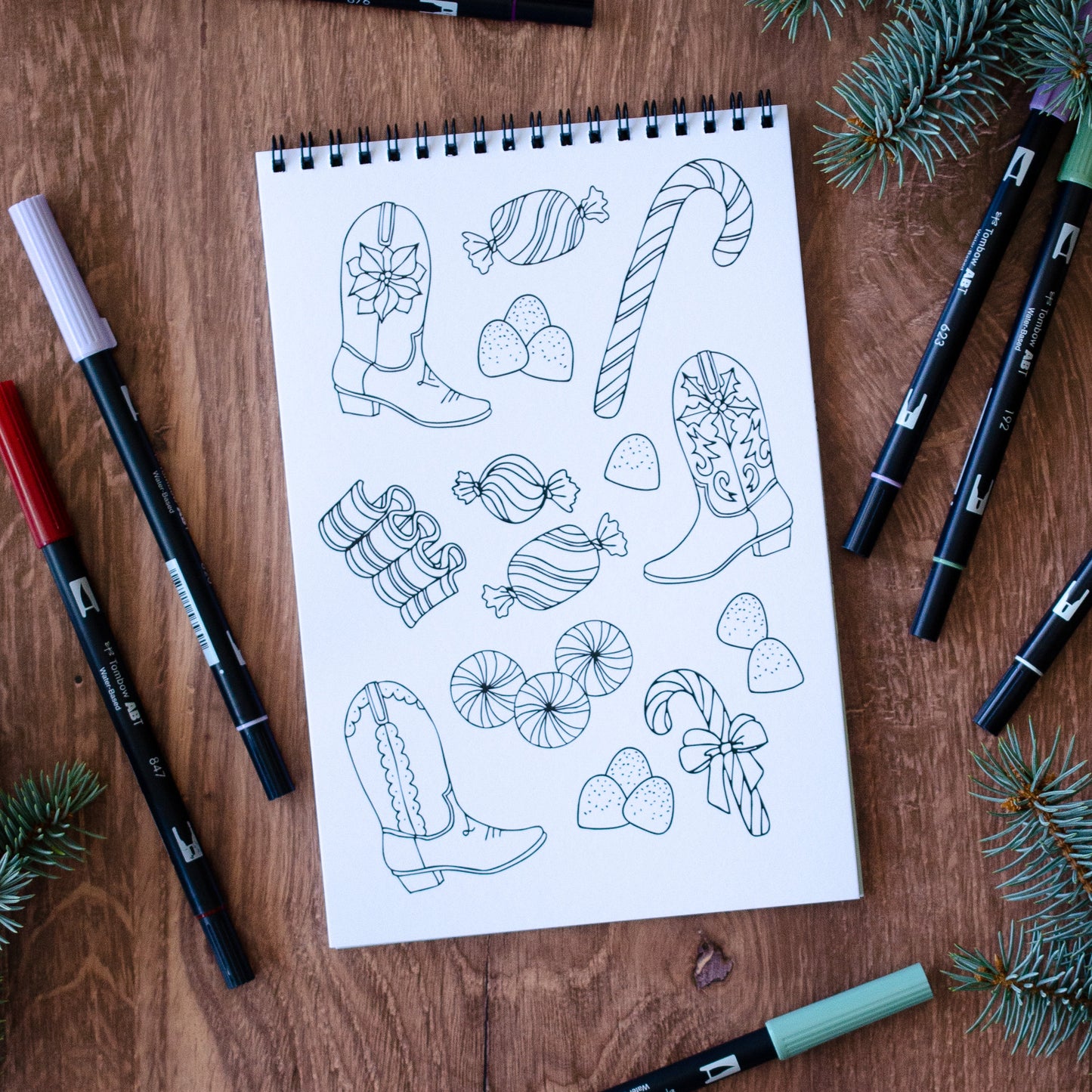 Antiquaria Cowboy Christmas Premium Coloring Book