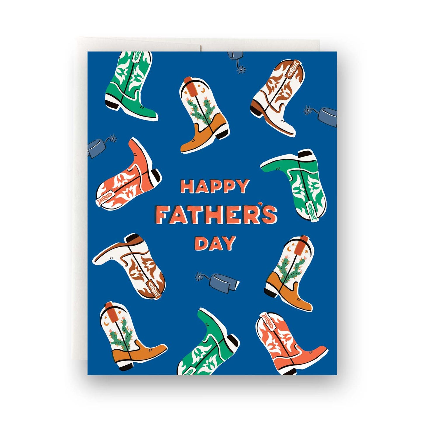 Boots Father's Day card with western cowboy boots, perfect for celebrating dads who love the wild west.