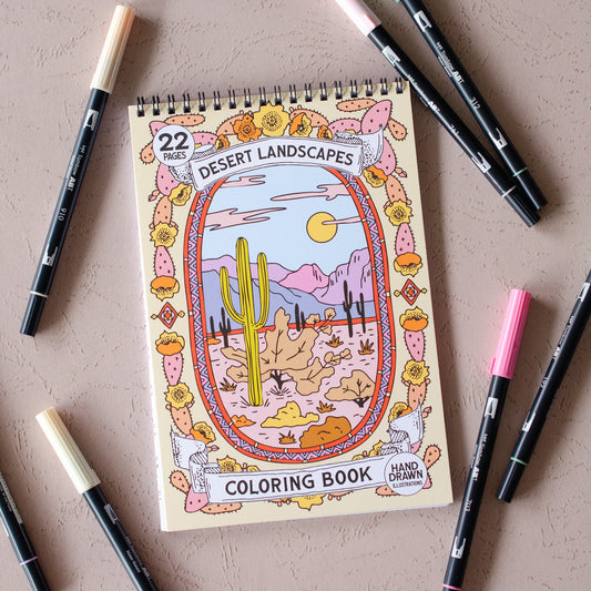 Antiquaria Desert Landscapes Premium Coloring Book