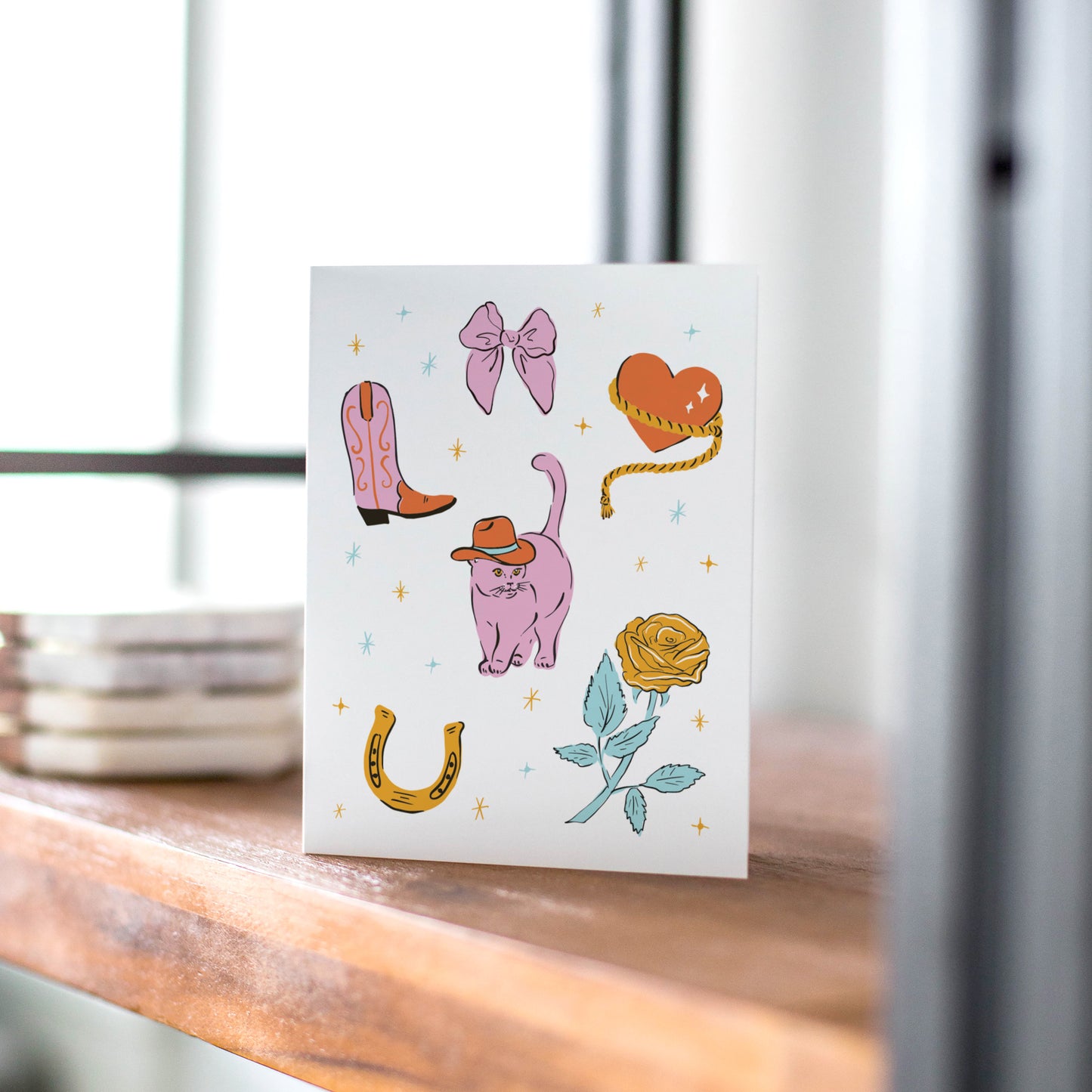 Blank Card: Cowboy Kitty