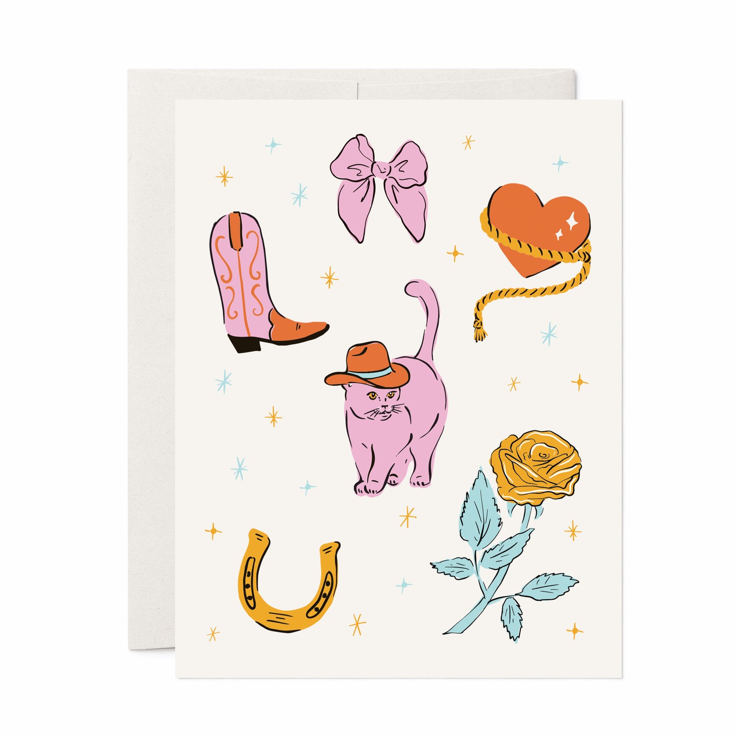 Blank Card: Cowboy Kitty