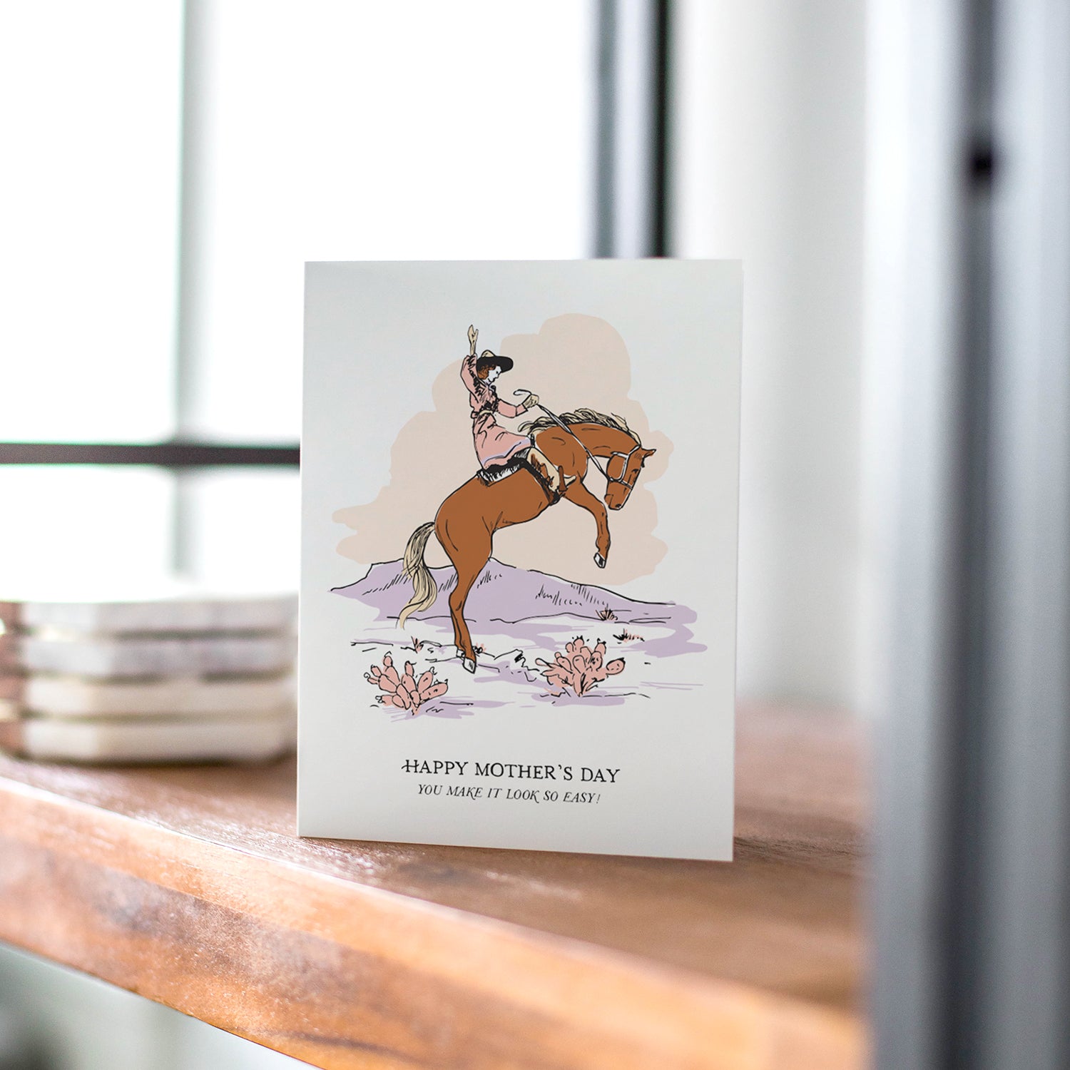 Cowgirl Mother's Day card with a western theme, great for celebrating moms with a love for the wild west.