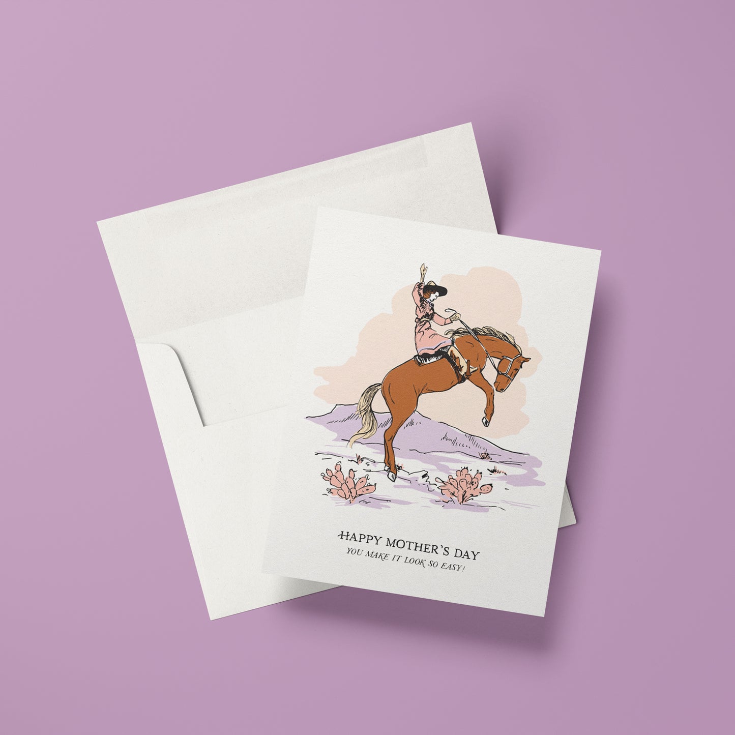 Cowgirl Mother's Day card with a western theme, great for celebrating moms with a love for the wild west.