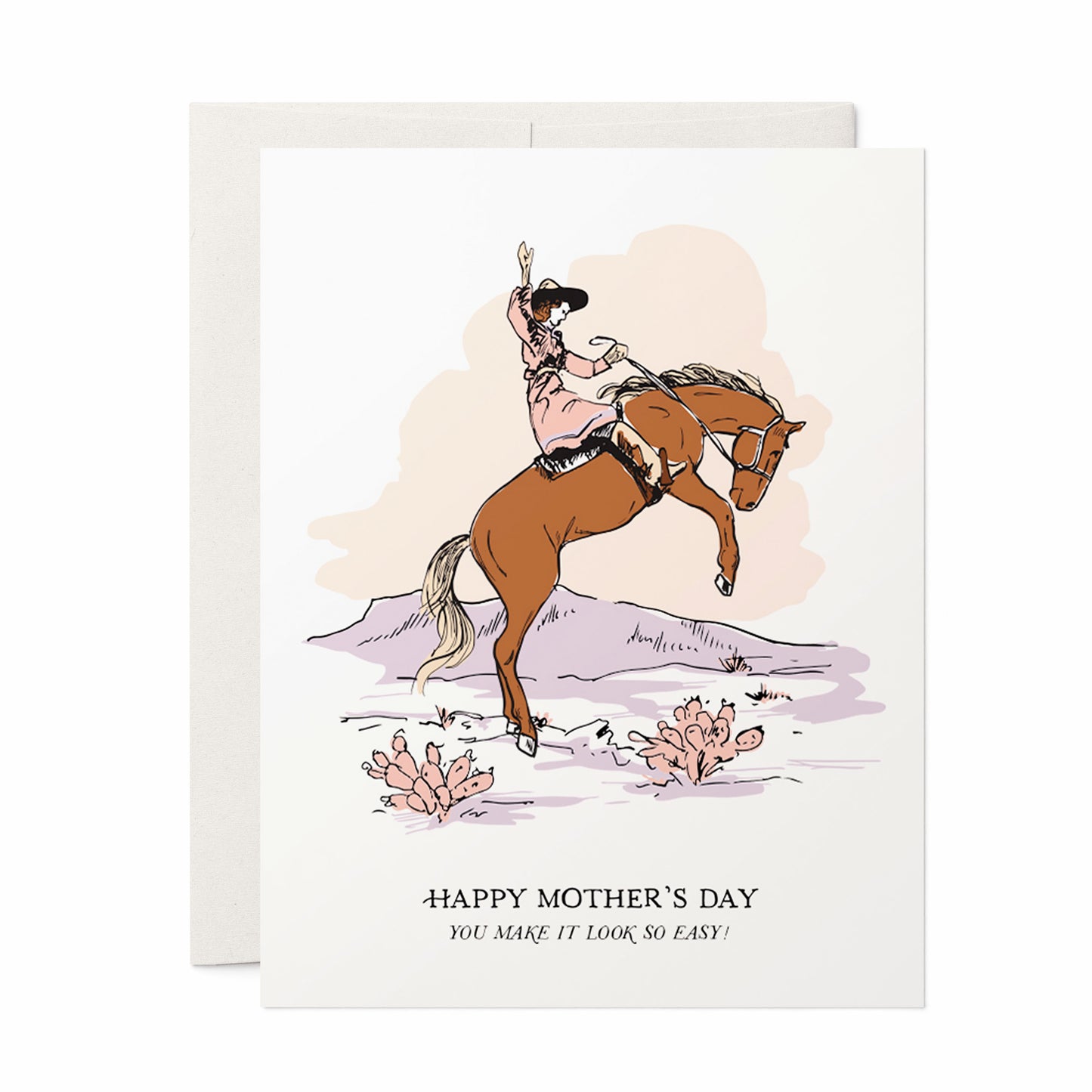 Cowgirl Mother's Day card with a western theme, great for celebrating moms with a love for the wild west.